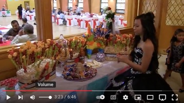 image of girl at her birthday Quinceanera with all the fixings 