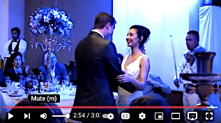 image of bride and groom dancing at their wedding reception.